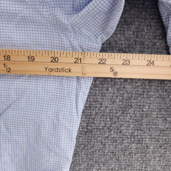 Ermenegildo Zegna 15.5 Cotton Tailored Blue French Cuff Check Men Shirt Spread - Picture 10 of 16